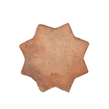 Baldosa artesanal a medida de barro cocido artesanal. suelos con forma de estrella