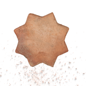 Baldosa artesanal a medida de barro cocido artesanal. suelos con forma de estrella